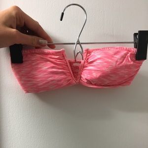 strapless pink rip curl bikini top